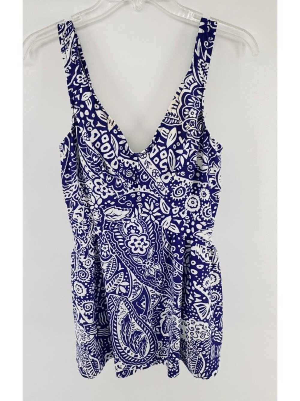 Maxine Of Hollywood Womens Size 16 Purple White Paisley One-Piece Swimdress